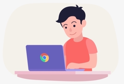 Student with chrome book