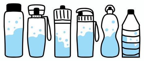 hand drawn water bottles